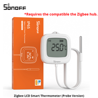 SONOFF SNZB-02LD IP65 Zigbee 3.0 LCD Termometer Rumah Pintar dengan Probe Deteksi Pengukuran Suhu Cairan Kolam Renang Bak Mandi Kulkas