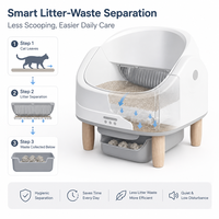 Nouveau modèle 2026 : Bac à litière intelligent automatique semi-fermé en plastique, style mobilier, avec contrôle des odeurs, nettoyage facile, électrique, pour plusieurs chats