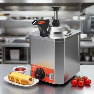 Dispensador de queso comercial Vevor de 2.3 Qt, calentador de salsa eléctrico de acero inoxidable para queso para nachos, caramelo caliente y fudge. - Product Image 2