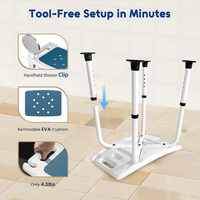 Chaise de bain réglable antidérapante pour personnes âgées, femmes et hommes, surface texturée, pliable, équipement de sécurité pour la salle de bain à domicile, chromée
