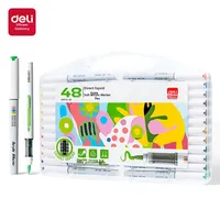 Deli HM119 ensemble de stylos marqueurs acryliques à pointe souple à base liquide en plastique pour l'art des étudiants dessin à la main peinture pour enfants coloriage