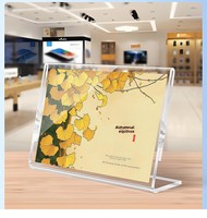 Support d'affichage en forme de L pour cartes A4, porte-cartes de table, porte-affiches de bureau, en acrylique transparent, tailles personnalisables