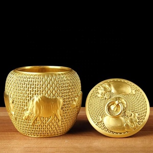 Yuanbao du zodiaque chinois, coq, décoration de bureau à domicile, porte-bonheur et Ruyi, Yuanbao en cuivre, coq doré, générateur de richesse - Product Image 4