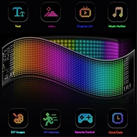 Écran LED souple pour voiture, écran publicitaire interactif amusant pour la fenêtre arrière, avec application Bluetooth et télécommande, en matériau PU