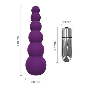 Butt Plug Bullet G Spot Vibrateur. Vibromasseur à bouchon en silicone à perles anales bon marché, fabrication originale - Product Image 2