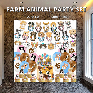Ensemble de décorations d'Halloween sur le thème des animaux de la ferme, ballons à motif de vache des Highlands, collection de fête facile à assembler - Product Image 2