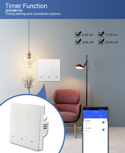스마트 홈 와이파이 RF433 220v 단일 극 벽 LED 조명 스위치 16A 최대 없음 중립 무선 송신기 투야 1/2/<span class=keywords><strong>3</strong></span> 갱 빛 - Product Image 3