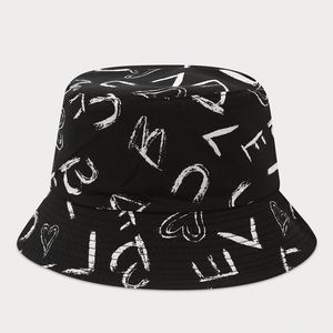 New Trendy Bucket <b>Hat</b> Graffiti Letter Printing Double-Sided Sun <b>Hat</b> Spring Summer Outdoor Casual Reversible Bucket Fishing <b>Hat</b> - Product Image 5