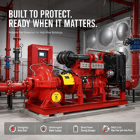 Ensemble de pompes à incendie diesel à haut débit, pompe centrifuge horizontale à corps divisé avec panneau de commande pour la protection incendie des bâtiments