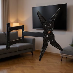 Soporte de pared para TV Vevor con movimiento completo, 400x400mm, giratorio, inclinable, con brazo articulado para televisores de 19 pulgadas. - Product Image 2