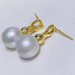 WENCHI 10907 DIY Pearl Accessories S925 <b>Silver</b> Fashion Drop Earrings with 8-14mm <b>Beads</b> Empty Tray Earnail Jewelry Making China - Product Image 3