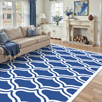 Tapis marocain imprimé à la machine, lavable en machine, en polyester, à poils ras, antidérapant, pour la maison, le bureau, le salon