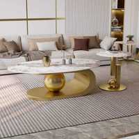 Table basse ovale en fer blanc moderne de style chinois, forme de feuille, pour salon, table basse C
