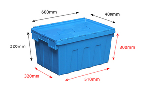 Nhiệm vụ nặng nề hậu cần có thể xếp chồng nhựa lưu trữ di chuyển hộp doanh thu Tote hộp kèm theo nắp <span class=keywords><strong>container</strong></span> - Product Image 2