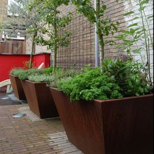 Pot de fleurs décoratif pour l'intérieur et l'extérieur, bac à plantes, <span class=keywords><strong>jardinière</strong></span> en acier - Product Image 3