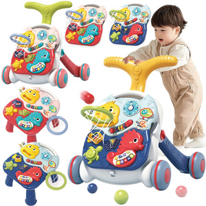 Table d'activités multifonctionnelle 2-en-1 pour bébé : trotteur éducatif et poussette jouet pour l'apprentissage de la marche - Product Image 4