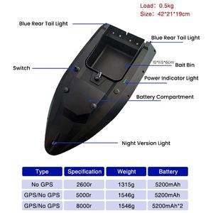 Bateau d'appât de croisière automatique Bateau d'appât de pêche RC Stock de bateau d'appât de pêche Batterie de grande capacité - Product Image 2
