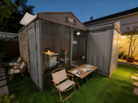 Tiny House WooWild – Atelier moderne, léger, écologique, préfabriqué, modulaire, mobile, étanche, alimenté à l'énergie solaire, en HDPE, portable et rapide à assembler