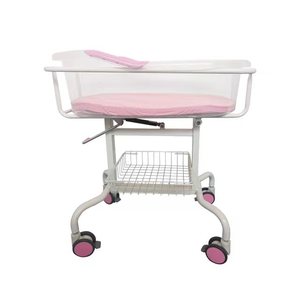 Cuna de <span class=keywords><strong>Hospital</strong></span> para Recién Nacidos, Cuna Médica para Bebés, Altura Ajustable con Barandilla Transparente y Cesta de Almacenamiento - Product Image 1