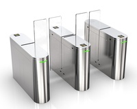 Contrôle d'accès par reconnaissance faciale, portail rotatif automatique à hauteur totale, en acier inoxydable SUS304, pour intérieur et extérieur