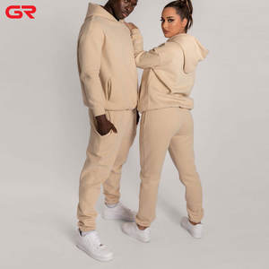 Oem Fabriek Unisex Katoenen Fleece Joggingbroek En Hoodie Set Met Zijzakken Op Maat Gemaakt Logo Geborduurd Losse Casual Gymkleding - Product Image 4