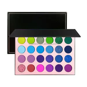 Kosmetik rias kualitas tinggi 24 warna palet Eye Shadow hitam Terbaik palet padat berkilau Matte palet Eyeshadow