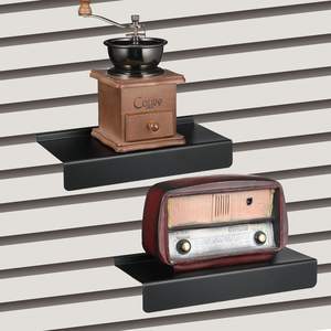 Présentoir mural suspendu en métal pour chaussures Étagère <span class=keywords><strong>murale</strong></span> noire facile à installer <span class=keywords><strong>avec</strong></span> lèvre avant - Product Image 3