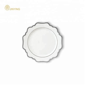 la cena de cerámica placas conjunto venta al por mayor de china de hueso placa del cargador <span class=keywords><strong>para</strong></span> el evento de boda alquiler - Product Image 6