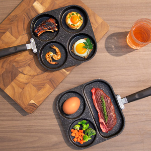2025 mới 4 lưới yêu trái tim không dính bữa ăn sáng chiên chảo đáy phẳng nướng chảo trứng Burger Omelette chảo chiên - Product Image 5