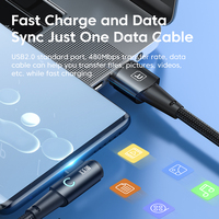 Câbles de données Toocki, câbles de charge USB tressés de marque originale, câble de données vers USB C pour téléphone pour le jeu