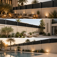 Extension de clôture modulaire ventilée en aluminium pour murs de villa, avec persiennes murales pour l'intimité