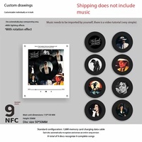 Aimant de réfrigérateur NFC lumineux et rotatif avec boîte à musique, personnalisable : touchez votre téléphone pour lancer la musique