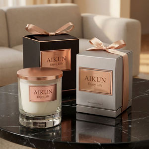 AIKUN Natural Soy Wax Long Burning Glass Candle Scented Candle Jar Candle for Home Decor Wholesale Gift Box - Product Image 5