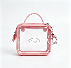 Mini sac fourre-tout transparent résistant à l'eau avec porte-clés et motif personnalisable, pendentif décoratif pour clés, sac à main, sac à dos, cadeau - Product Image 1