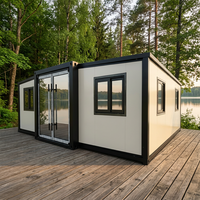 Maison modulaire préfabriquée à double aile extensible de 20 pieds, installation rapide, 1 à 3 chambres, maison australienne type Granny House, Tiny House pour hébergement touristique