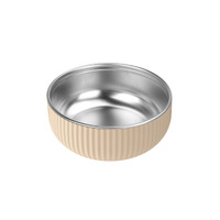 Bol pour tout-petits en acier inoxydable sans BPA avec coque en silicone amovible, incassable, alimentation sans dégâts pour bébés, tout-petits, enfants