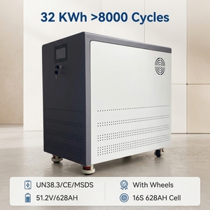 Hochleistungs 32KWh LiFePO4 48V/51.2V Stapelbares Hybrid-Netz Heimenergiespeicher-Batteriesystem LCD-Touchscreen IP54-Schutz - Product Image 1