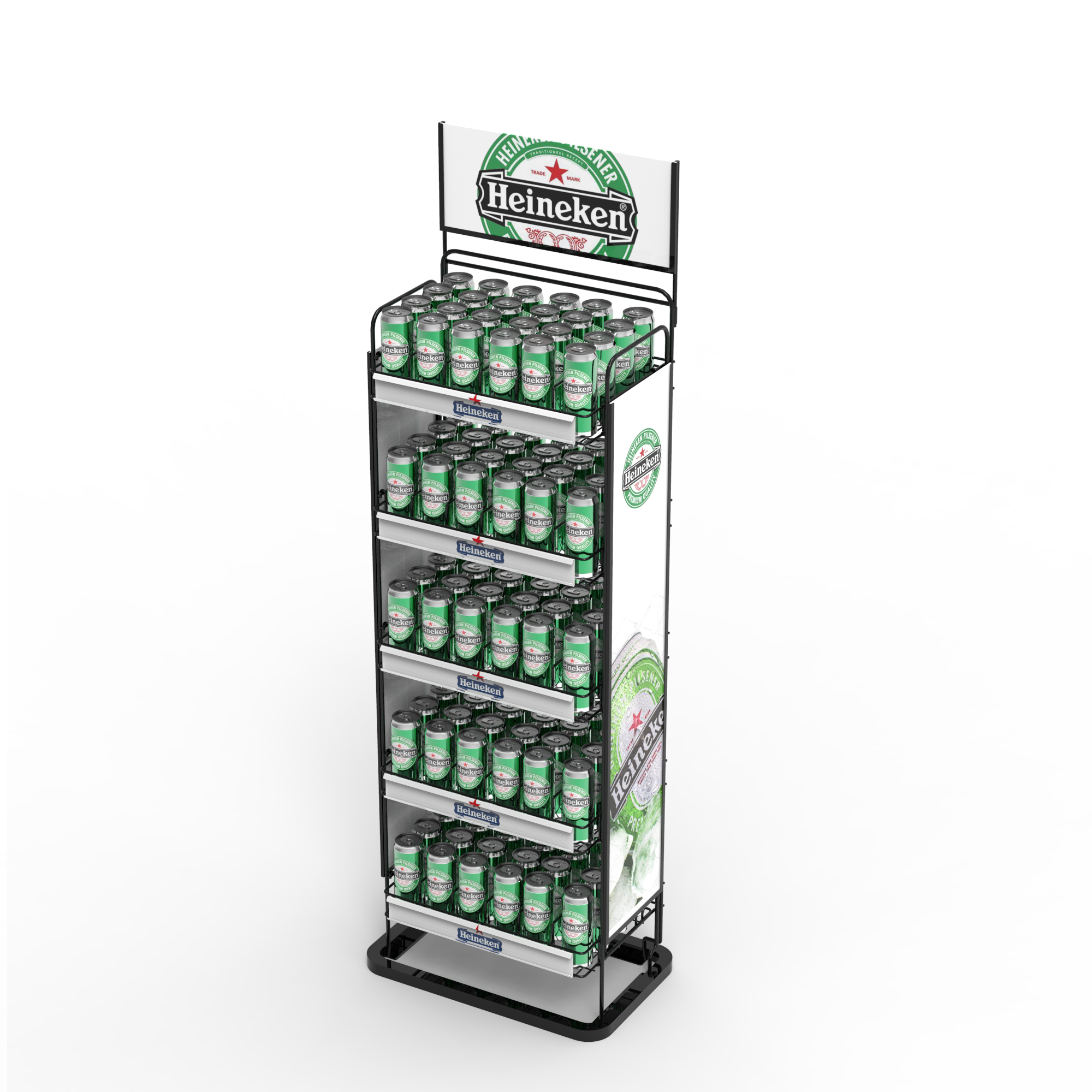 Customized Light Duty Round Fashion Style Beer and Wine Display Rack with Powder Coated Metal Custom Logo Box — view 4