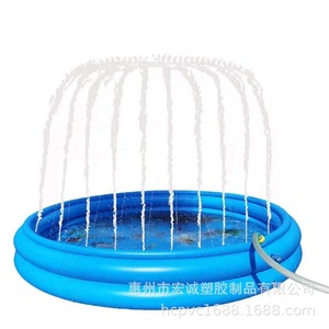 Piscine gonflable en PVC en forme de requin avec pulvérisation d'eau, tapis de jeu aquatique extérieur pour enfants avec balles et fontaine - Product Image 5