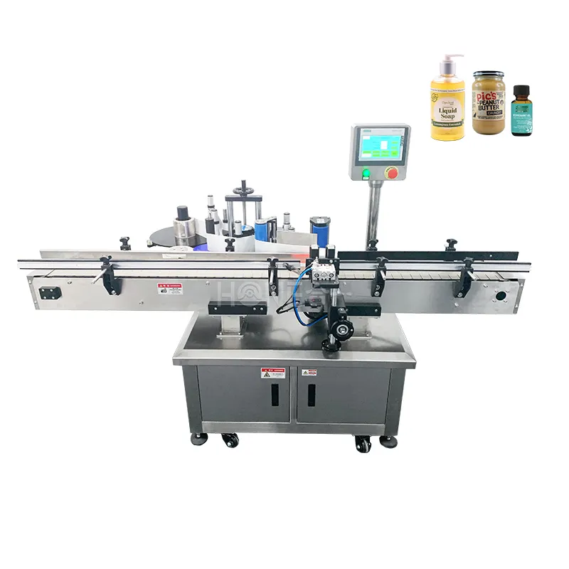 HONE Automatic high speed positioning sticker plastic liquid soap plastic round bottle labeling machine for sale