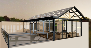 Solário de alumínio para jardim de inverno, <span class=keywords><strong>design</strong></span> francês moderno, pequeno, 4 estações, com porta dobrável, para quintal ao ar livre, ideal para jardim - Product Image 4