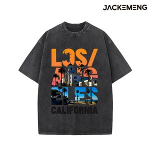 T-shirt Oversize in Cotone Lavato con Stampa '<span class=keywords><strong>Los</strong></span> <span class=keywords><strong>Angeles</strong></span> California' e <span class=keywords><strong>Foto</strong></span>, Stile Retrò Streetwear, Maglietta Casual, Magazzino USA - Product Image 4