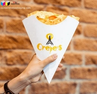 Boîte en papier biodégradable pour crêpes, forme spéciale, logo personnalisé, tailles variées, en matériau alimentaire 100% jetable