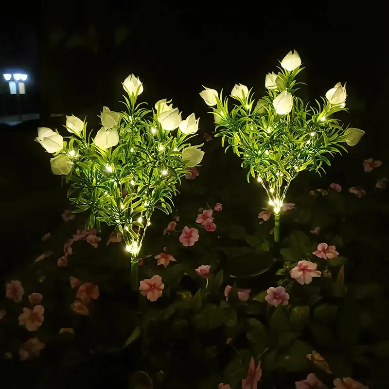Lumind Lumière solaire de simulation de fleur de jardin LED Lumière étanche à l'eau Lampe extérieure fleur lampe extérieure solaire