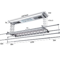 Séchoir à linge automatique à double ventilateur avec détection d'obstacles, système de séchage intelligent, chauffage, commande vocale Bluetooth, pour balcon