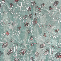 Tissu en velours à sequins brodé, prix d'usine, pour robe de soirée