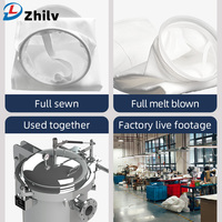 Sac filtrant liquide en PP avec couture cousue et anneau en acier, filtration micronique pour l'industrie du traitement de l'huile, des produits chimiques, de la peinture et de l'eau