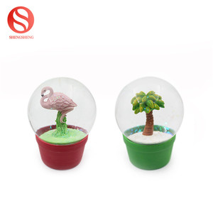 10 cm del árbol de <span class=keywords><strong>coco</strong></span> de recuerdo nieve regalos baratos <span class=keywords><strong>deco</strong></span> resina grande árbol de Palma globo de nieve - Product Image 4