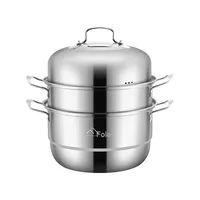 Panier à vapeur en acier inoxydable à approvisionnement direct d'usine Yolecen grande capacité Double Triple couche pour un usage domestique pour les petits pains cuits à la vapeur