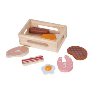 Jouets de <span class=keywords><strong>cuisine</strong></span> en <span class=keywords><strong>bois</strong></span> avec cadre, représentant des légumes, des fruits, des desserts et des fruits de mer, simulation de fruits de mer - Product Image 5